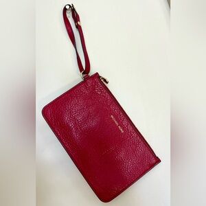Red leather Michael Kors wristlet